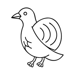 A Simple Line Drawing of a Bird with a Large Tail Feather