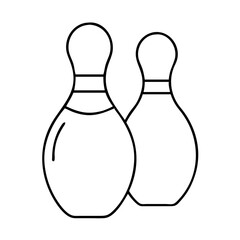 Fototapeta premium Two Bowling Pins Line Art Illustration Graphic Design Element