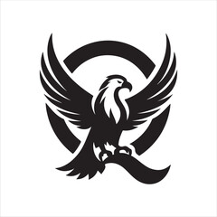 Obraz premium Eagle Letter Q Logo