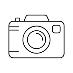 Simple Line Drawing of a Digital Camera Icon Photography Equipment Image