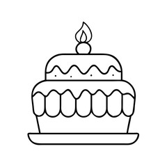 Delicious Two Layered Birthday Cake with Icing and Candle