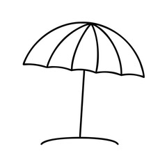 Simple Line Drawing of a Beach Umbrella for Summer Vacation