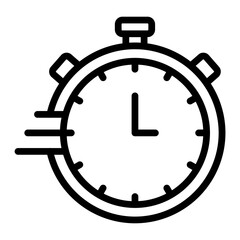 Fast Time Vector Line Icon Design