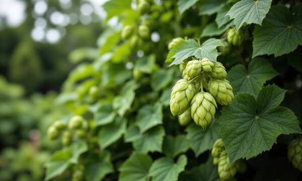 Hops Vine (Humulus lupulus) Hops, famous for their use in beer production, are vigorous climbing vines that can also be