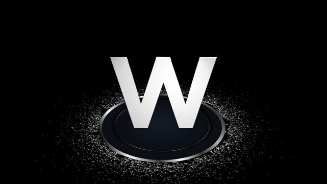 W Letter Logo Animation Effects On Black Background 