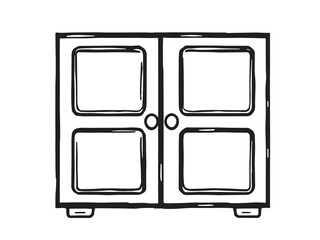 Cantilever Chair Line Art on White Background