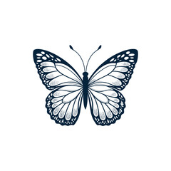 butterfly silhouette logo vector line art logo design