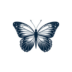 butterfly silhouette logo vector line art logo design