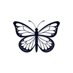 butterfly silhouette logo vector line art logo design