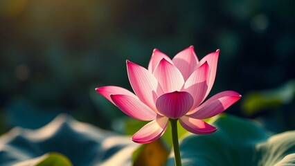 Obraz premium Pink Lotus Flower in Full Bloom