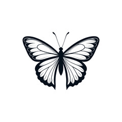 butterfly silhouette logo vector line art logo design