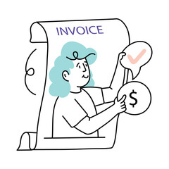 Invoice vector colored minimal illustration. EPS 10 file