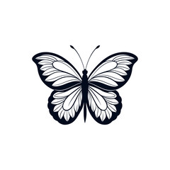 butterfly silhouette logo vector line art logo design