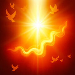 Religious Pentecost Background, Holy Spirit, Pentecost Sunday, and Pentecost Celebration.