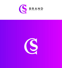 Modern Purple CS Logo Design Brand Identity Slogan