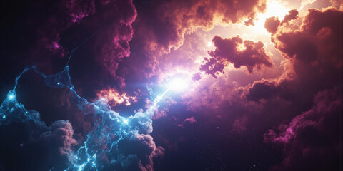 Cosmic Nebula Birth Spectacular space photography of a distant nebula where new solar systems are forming, captured in vibrant hues