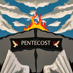 Religious Pentecost Background, Holy Spirit, Pentecost Sunday, and Pentecost Celebration.