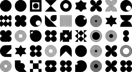 Fototapeta premium Geometric Shapes Pattern Black And White Abstract Design Elements Vector Illustration