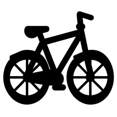 Fototapeta premium Simple black silhouette illustration of a bicycle with thick tires