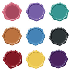 Colorful Wax Seal Collection Vector