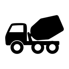 Silhouette of a Cement Mixer Truck Ideal for Construction Industry Needs