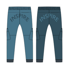 Back views sweat long pants vector illustration inspire
