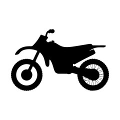 Fototapeta premium Dramatic Black and White Silhouette of a Powerful Dirt Bike Motorcycle