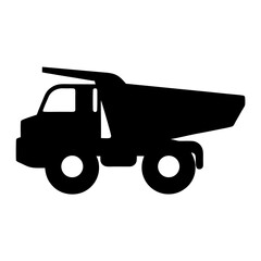 Silhouette of a Heavy Duty Dump Truck Vehicle Construction Equipment