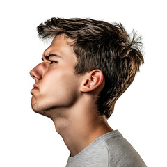 Disgusted Man Facial Expression Isolated