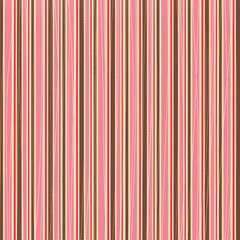 Obraz premium Seamless vertical striped pattern in warm coral, pink, and cream tones. Soft elegant background ideal for wallpapers, textiles, wrapping paper, packaging, fashion, and feminine design projects.