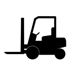 Silhouette of a forklift representing heavy machinery and industrial equipment