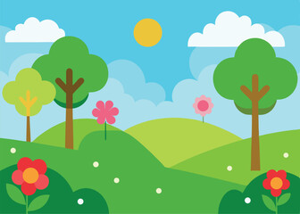 Obraz premium spring summer landscape with green hills