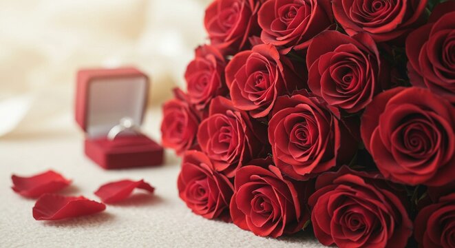 Buqu&ecirc; de Rosas com Alian&ccedil;a de Noivado