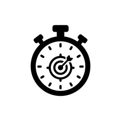 Minimal Black Stopwatch with Target Center Icon