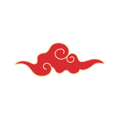 Obraz premium Japanese clouds. Vector traditional Asian curly wavy ornament. Chinese ornaments decoration.