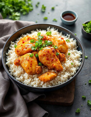 fried chicken with rice