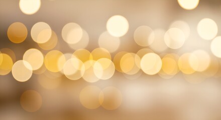 Soft cream abstract background with golden fairy lights and warm bokeh &ndash; cozy festival ambiance with light leaks