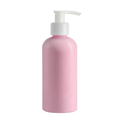Mockup generic plastic pink pump bottle isolated on white