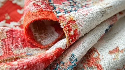 Fototapeta premium Close-up of textile blend labels for cotton, polyester, and rayon samples