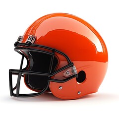 Fototapeta premium Orange American Football Helmet 3D Render Sports Equipment