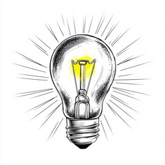 Classic Lightbulb Radiating Brilliance