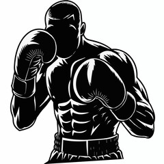 Fototapeta premium Dynamic Boxing Artwork Highlighting Strength and Skill