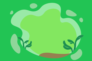 Abstract Green Leaf Design Vector Art with Organic Shapes