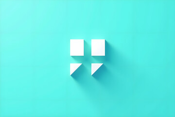 Obraz premium Photograph of a pair of white AirPods Pro earbuds lying on a solid teal background. The AirPods are centered in the frame, with the left AirPod slightly in front of the right one