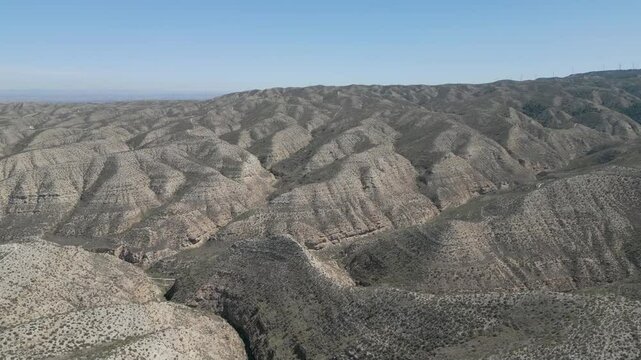 Desert in Alfajar&iacute;n, a municipality in Arag&oacute;n, Spain. Drone shot.