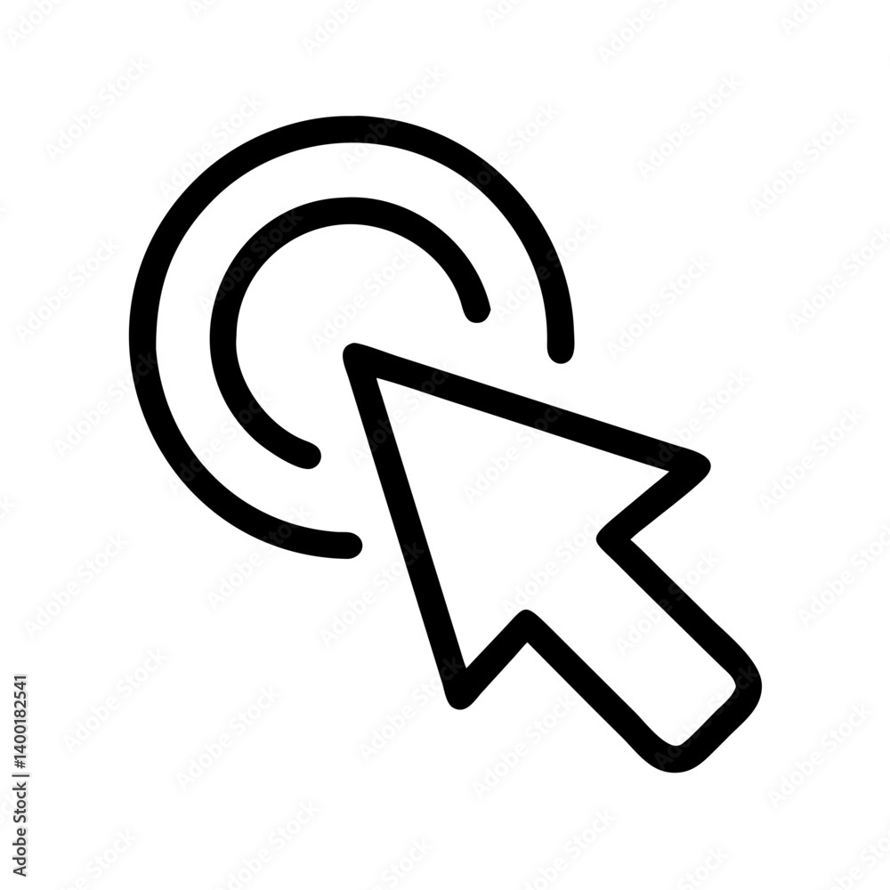 Aufkleber Clickable Button with Cursor Pointer Icon