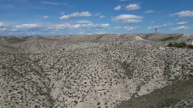 Desert in Cadrete, a municipality in Arag&oacute;n, Spain. Drone shot.
