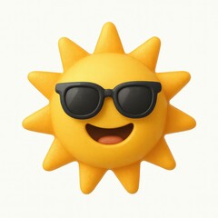 A playful 3D clipart set themed around the joyful start of summer. Each item is rendered in a bright and cheerful style, isolated on a clean white background, perfect for seasonal projects, promotions