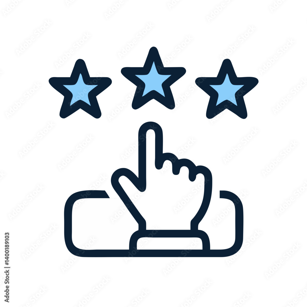 Poster Customer Rating with Stars Icon Representing Feedback and Satisfaction