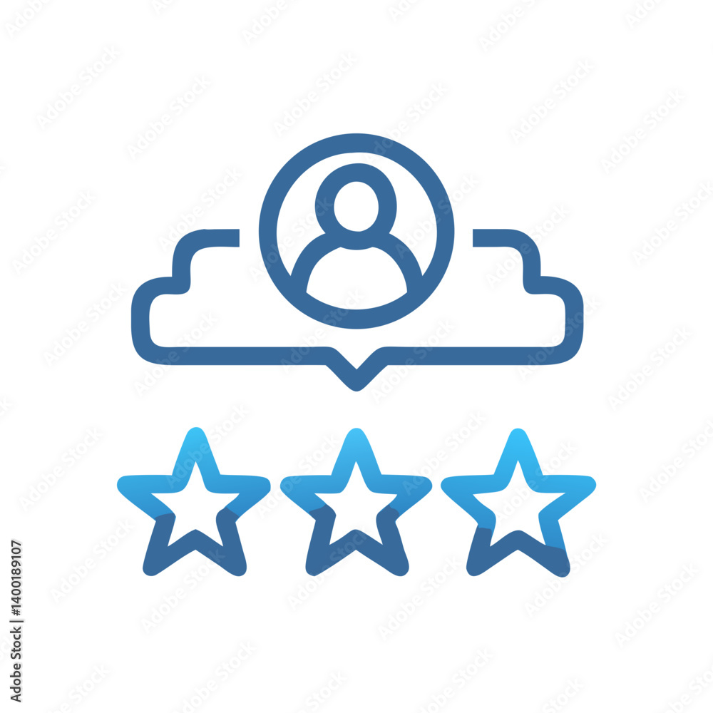 Poster Customer Rating with Stars Icon Representing Feedback and Satisfaction